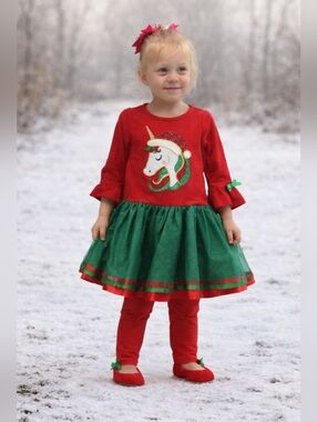 NWT Emily Rose Unicorn Tutu Tunic Dress & Leggings Set